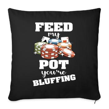 Poker Poker Joueurs - Housse de coussin décorative 45 x 45 cm - noir - Devant