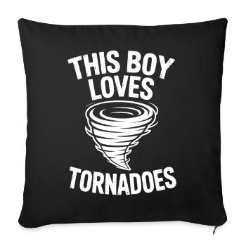Tornado Sprüche Tornados Lustiges Tornado Geschenk - Sofakissenbezug 45 x 45 cm - Schwarz - Vorne