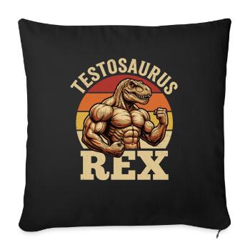 Salle de musculation Testosaurus Rex Dino Gymnase - Housse de coussin décorative 45 x 45 cm - noir - Devant