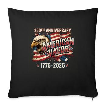 250 Jahre Amerika-Jubiläum Amerikanische Tapferkeit - Sofakissenbezug 45 x 45 cm - Schwarz - Vorne