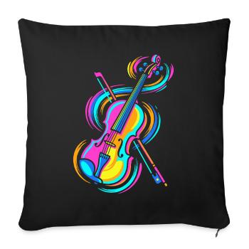 violin - Sofa pillowcase 17,3'' x 17,3'' (45 x 45 cm) - black - Front