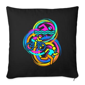 Triathlon - Housse de coussin décorative 45 x 45 cm - noir - Devant