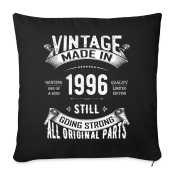 Vintage 1996 Still Going Strong - Sofa pillowcase 17,3'' x 17,3'' (45 x 45 cm) - black - Front