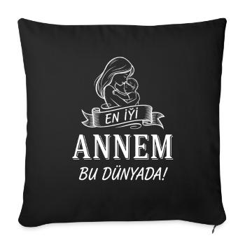 Best Mom in the World - Mother & Child Illustration - Sofa pillowcase 17,3'' x 17,3'' (45 x 45 cm) - black - Front