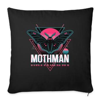 Mothman Rétro Synthwave Cryptid Urban Legend années 80 - Housse de coussin décorative 45 x 45 cm - noir - Devant