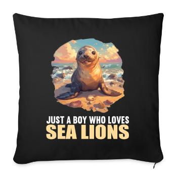 Lions de mer Lion de mer - Housse de coussin décorative 45 x 45 cm - noir - Devant