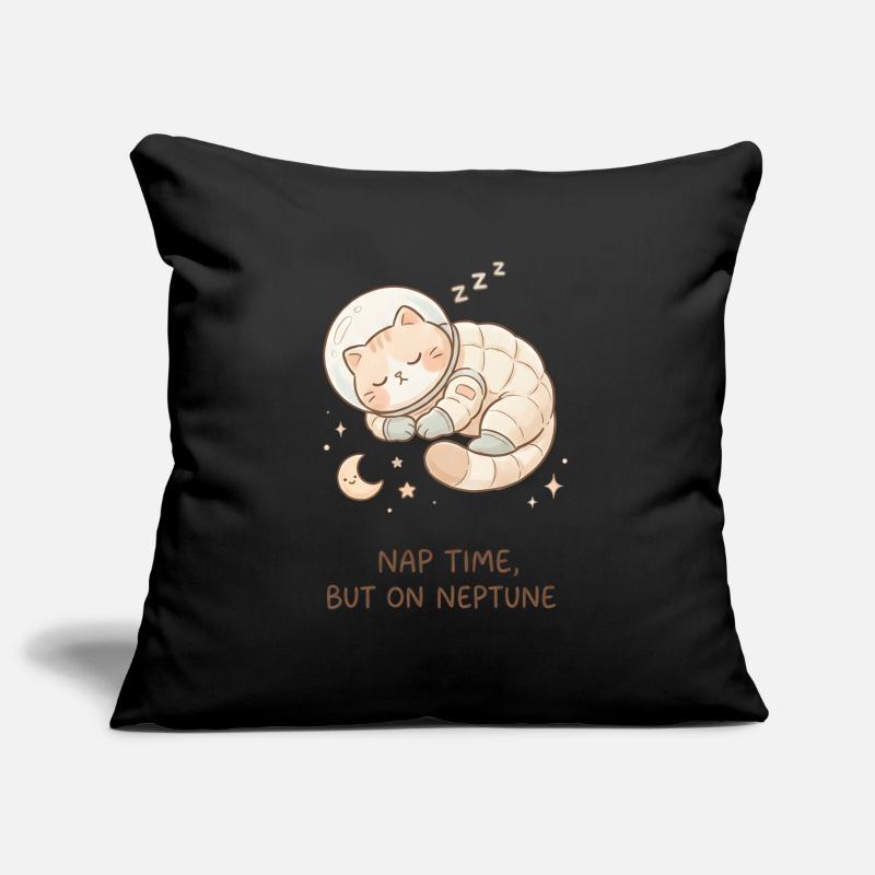 Nap Neptune | Chat de l’espace mignon Housse de coussin décorative 45 x 45 cm