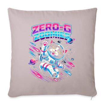 Null-G Zoomies | Humour spatial Astro Cat - Housse de coussin décorative 45 x 45 cm - taupe clair - Devant