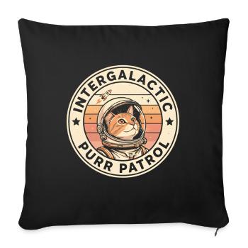 Intergalaktische Schnurrpatrouille | Space Katze - Sofakissenbezug 45 x 45 cm - Schwarz - Vorne