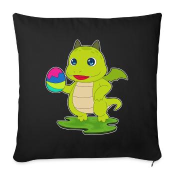 Œuf de Pâques du Dragon - Housse de coussin décorative 45 x 45 cm - noir - Devant