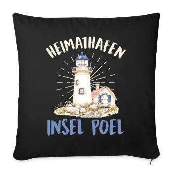 Baltic Sea Holiday HEIMATHAFEN INSEL POEL Lustig - Sofa pillowcase 17,3'' x 17,3'' (45 x 45 cm) - black - Front