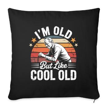 Chemise drôle avec humour de grand-père motif de grand-père cool - Housse de coussin décorative 45 x 45 cm - noir - Devant