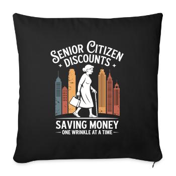 Faire du shopping avec Grandma Humour - Housse de coussin décorative 45 x 45 cm - noir - Devant