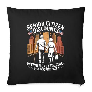 Humor for Seniors Savings Jokes Retirement Life - Sofa pillowcase 17,3'' x 17,3'' (45 x 45 cm) - black - Front