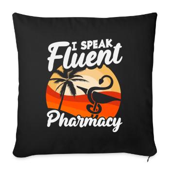 Pharmacists Speak Fluently Pharmacy Technician - Sofa pillowcase 17,3'' x 17,3'' (45 x 45 cm) - black - Front