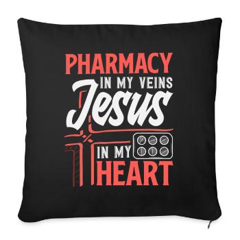 Christ Christ Pharmacist Jesus Pharmacy - Sofa pillowcase 17,3'' x 17,3'' (45 x 45 cm) - black - Front