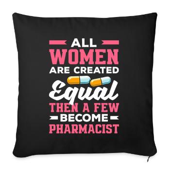 Pharmacist with equal rights for all women - Sofa pillowcase 17,3'' x 17,3'' (45 x 45 cm) - black - Front