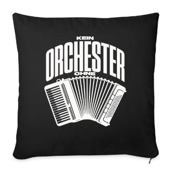 No orchestra without an accordion for accordion players - Sofa pillowcase 17,3'' x 17,3'' (45 x 45 cm) - black - Front