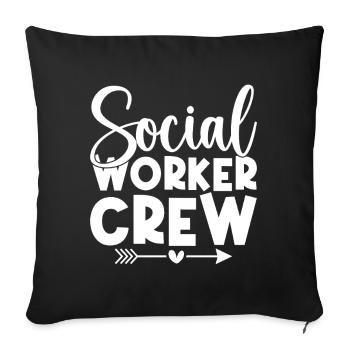 Social Worker Quota Crew Social Work - Sofa pillowcase 17,3'' x 17,3'' (45 x 45 cm) - black - Front