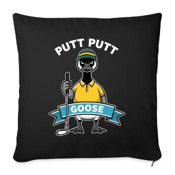 Golf lustige Gans - Sofakissenbezug 45 x 45 cm - Schwarz - Vorne