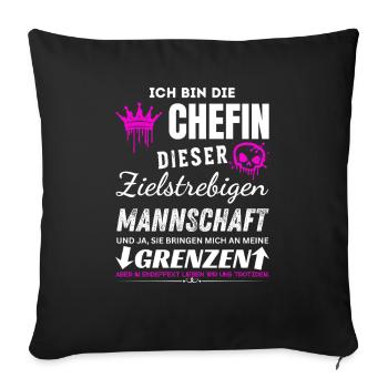 Chefin Zielstrebigen Mannschaft Chefin Geschenke - Sofa pillowcase 17,3'' x 17,3'' (45 x 45 cm) - black - Front