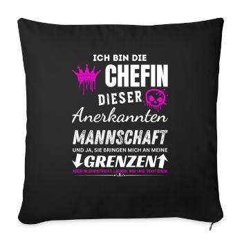 Chefin der Anerkannten Mannschaft Chefin Geschenke - Sofa pillowcase 17,3'' x 17,3'' (45 x 45 cm) - black - Front