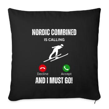 Nordic Combined Calling - Sofa pillowcase 17,3'' x 17,3'' (45 x 45 cm) - black - Front