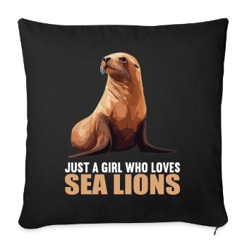 Lions de mer Lion de mer - Housse de coussin décorative 45 x 45 cm - noir - Devant