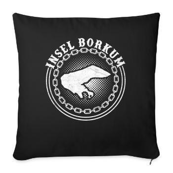 North Sea Holiday ISLAND OF BORKUM: Fun - Sofa pillowcase 17,3'' x 17,3'' (45 x 45 cm) - black - Front