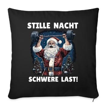 Santa Claus SILENT NIGHT HEAVY LOAD Funny - Sofa pillowcase 17,3'' x 17,3'' (45 x 45 cm) - black - Front