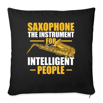 Saxophone the instrument Saxophone player - Sofa pillowcase 17,3'' x 17,3'' (45 x 45 cm) - black - Front
