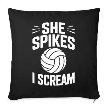 Drôle de cadeau de volley-ball en prononçant le volley-ball - Housse de coussin décorative 45 x 45 cm - noir - Devant