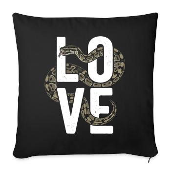King Python Snakes LOVE Terrarium Python - Sofa pillowcase 17,3'' x 17,3'' (45 x 45 cm) - black - Front