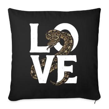 King Python Snakes LOVE Terrarium Python - Sofa pillowcase 17,3'' x 17,3'' (45 x 45 cm) - black - Front