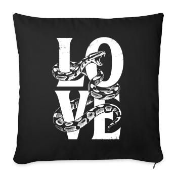 King Python Snakes LOVE Terrarium Python - Sofa pillowcase 17,3'' x 17,3'' (45 x 45 cm) - black - Front