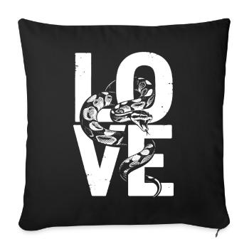 King Python Snakes LOVE Terrarium Python - Sofa pillowcase 17,3'' x 17,3'' (45 x 45 cm) - black - Front