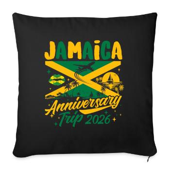 Jamaica Anniversary Trip 2026 Beach Cruise Love - Sofa pillowcase 17,3'' x 17,3'' (45 x 45 cm) - black - Front