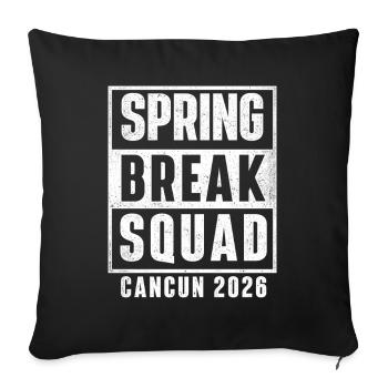Équipe de vacances de printemps Cancún Croisière Voyage des Filles 2026 - Housse de coussin décorative 45 x 45 cm - noir - Devant