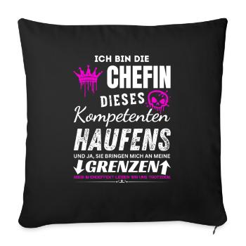 Chefin dieses Kompetenten Haufens Chefin Geschenke - Housse de coussin décorative 45 x 45 cm - noir - Devant