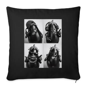 aubergine - Housse de coussin décorative 45 x 45 cm - noir - Devant