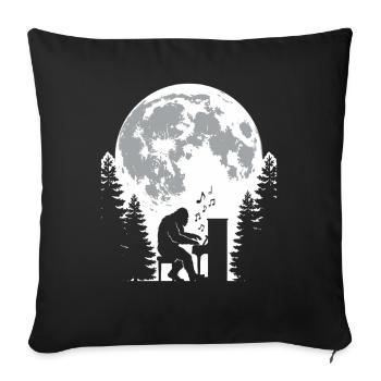 Bigfoot Piano Player - Sofa pillowcase 17,3'' x 17,3'' (45 x 45 cm) - black - Front