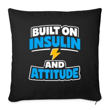 Soutien à l’insuline dans le sang Fierté de type 1 - Housse de coussin décorative 45 x 45 cm - noir - Devant