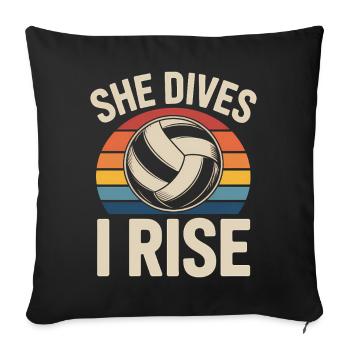 Drôle de cadeau de volley-ball en prononçant le volley-ball - Housse de coussin décorative 45 x 45 cm - noir - Devant