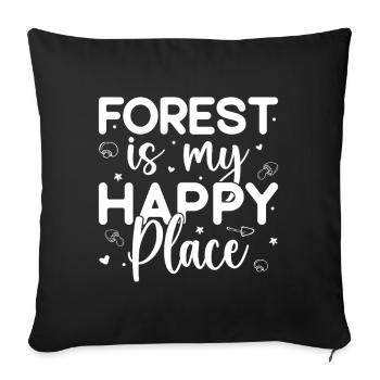 Morel Mushrooms Forest Is My Happy Place Mushroom - Sofa pillowcase 17,3'' x 17,3'' (45 x 45 cm) - black - Front