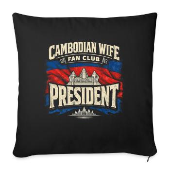 Cambodge Cambodgiens - Housse de coussin décorative 45 x 45 cm - noir - Devant