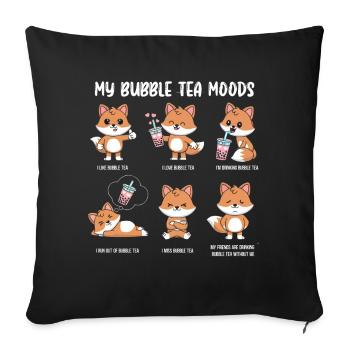 Fox Bubble Tea Meme - Sofa pillowcase 17,3'' x 17,3'' (45 x 45 cm) - black - Front