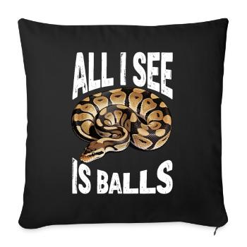 King Python Snakes Lover Terrarium Python - Sofa pillowcase 17,3'' x 17,3'' (45 x 45 cm) - black - Front