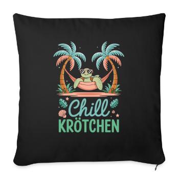 Chill Toad Cool Turtle In Hammock - Sofa pillowcase 17,3'' x 17,3'' (45 x 45 cm) - black - Front