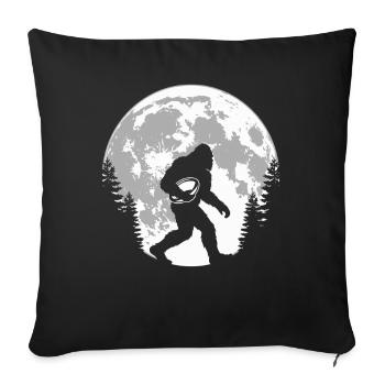 Joueur de rugby Bigfoot Moon - Housse de coussin décorative 45 x 45 cm - noir - Devant
