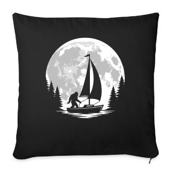 Bigfoot Sailing - Sofa pillowcase 17,3'' x 17,3'' (45 x 45 cm) - black - Front